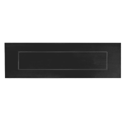 Briefplaat rechthoek geveerd 300x80mm - zwart
