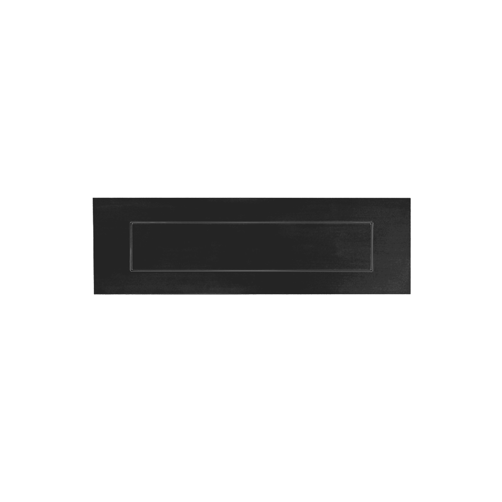 Briefplaat rechthoek geveerd 300x80mm - zwart