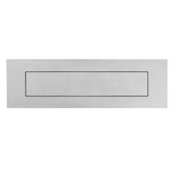 Briefplaat rechthoek geveerd 300x80mm - RVS