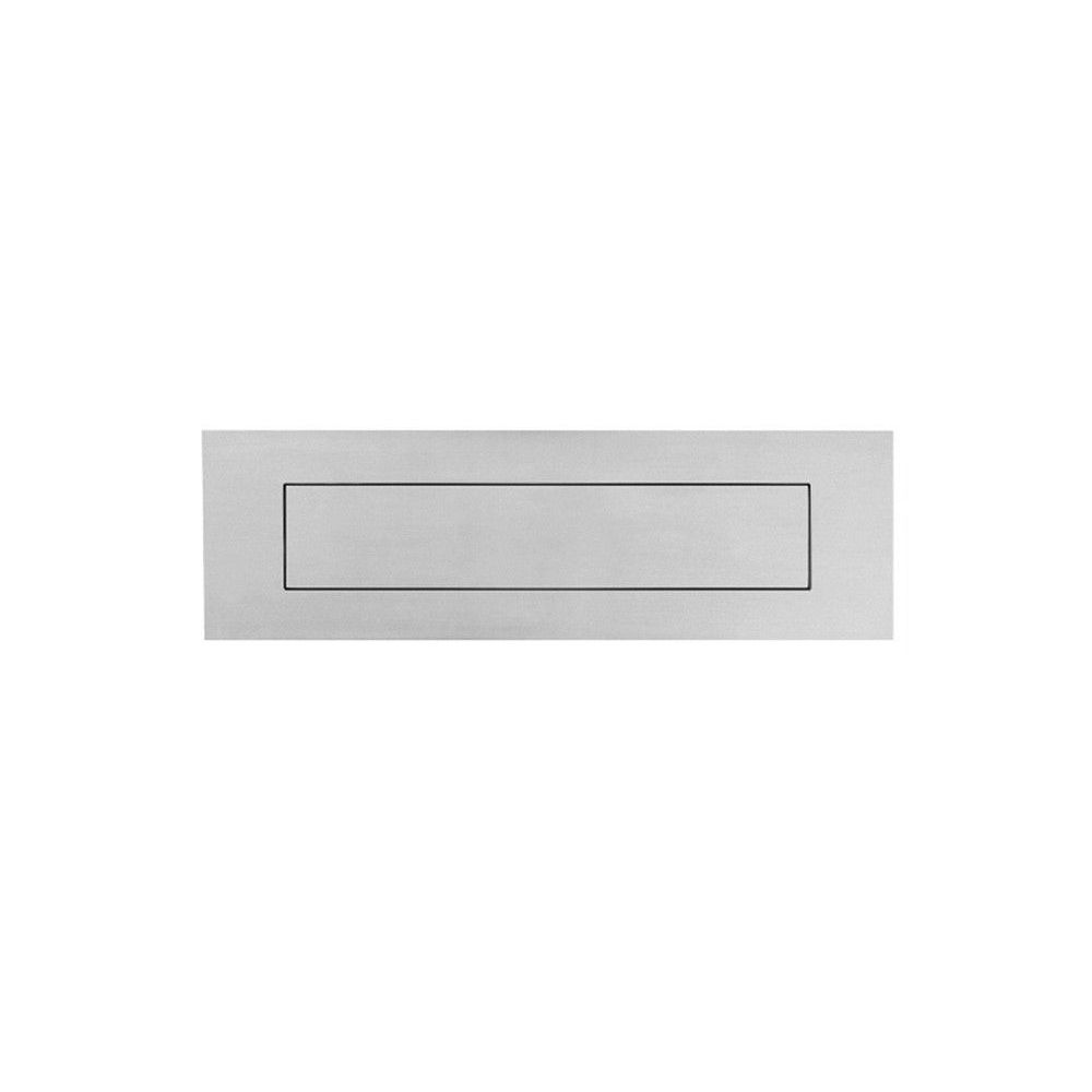 Briefplaat rechthoek geveerd 300x80mm - RVS