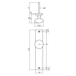 Intersteel knopschild 245x45mm blind - antraciet