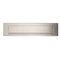 Briefplaat rechthoek 340x76mm - RVS