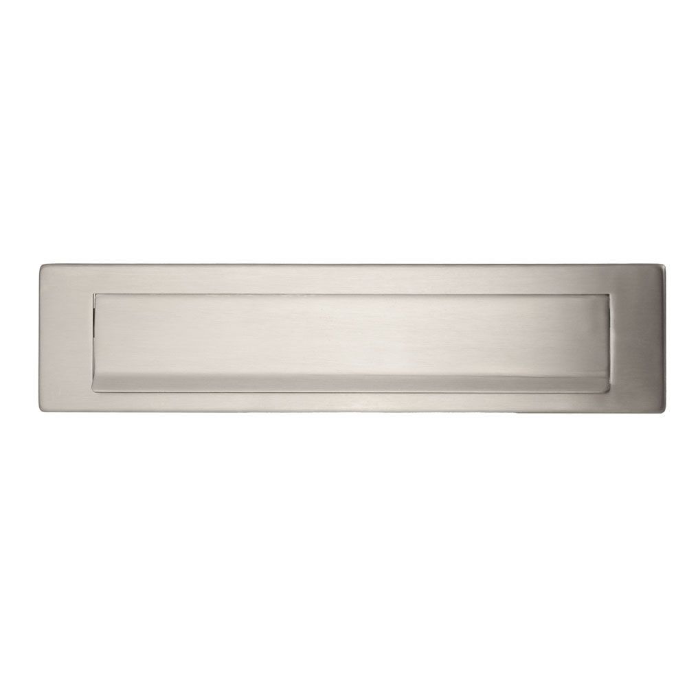 Briefplaat rechthoek 340x76mm - RVS