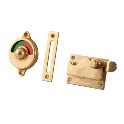 Toiletoverslag met bocht groen/rood - messing getrommeld