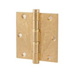 Kogellagerscharnier recht 89x89mm - messing getrommeld