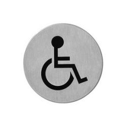 Pictogram zelfklevend rond WC minder valide RVS