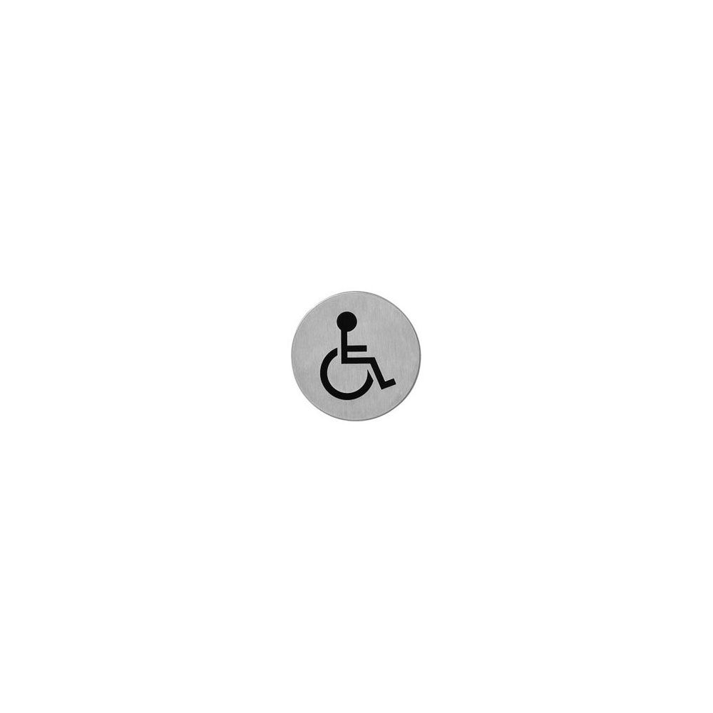 Pictogram zelfklevend rond WC minder valide RVS