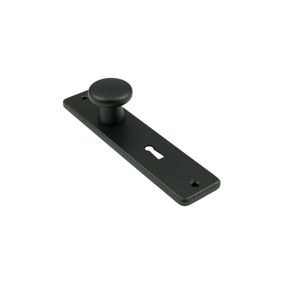 Knopschild 180x41mm sleutelgat 56mm - alu/zwart