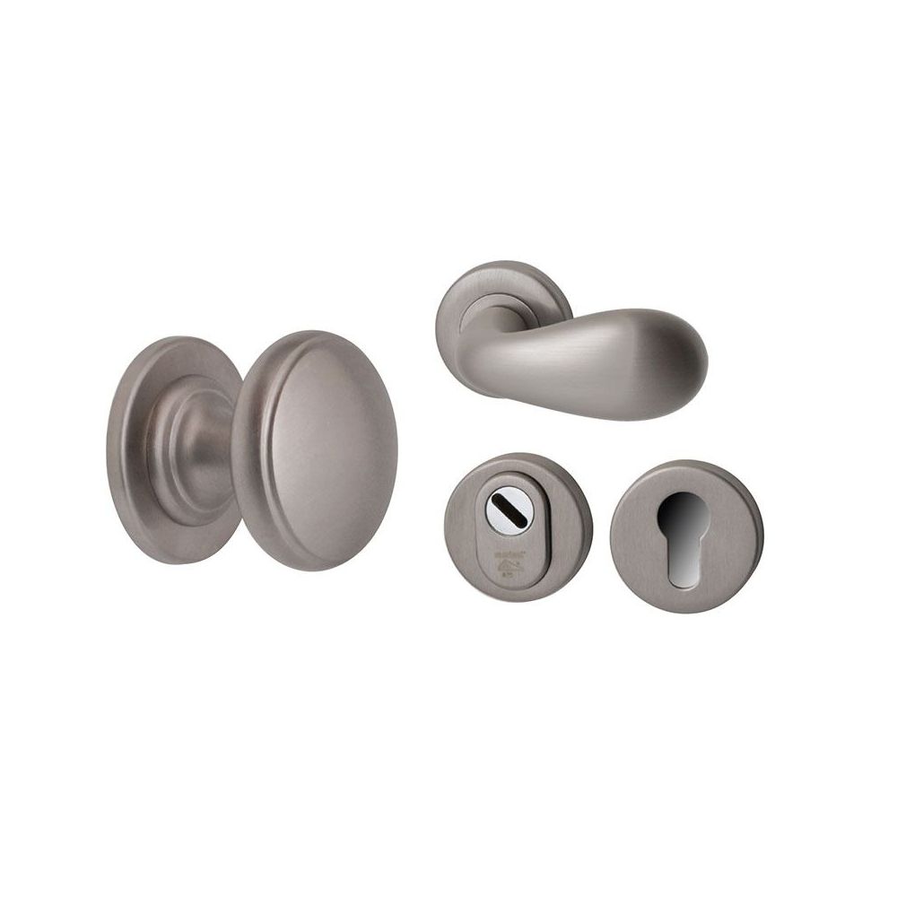 Voordeurset Olympia 3-delig PVD Inox - rechtswijzend