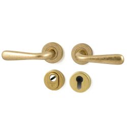 Achterdeurset Silvia compleet - messing getrommeld