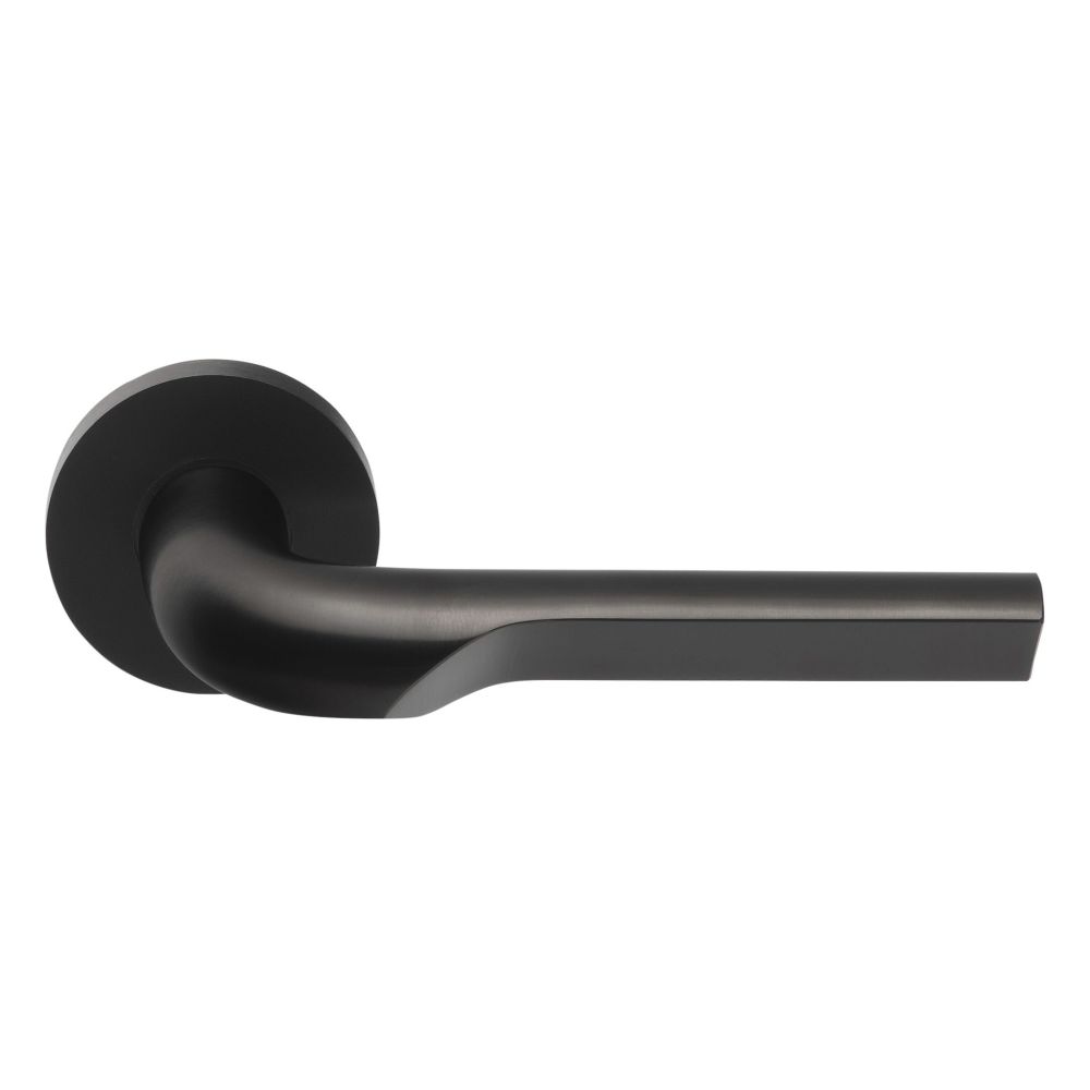 Deurkruk Rivio by Gensler GL100-G deurkruk geveerd op rozet - PVD mat zwart