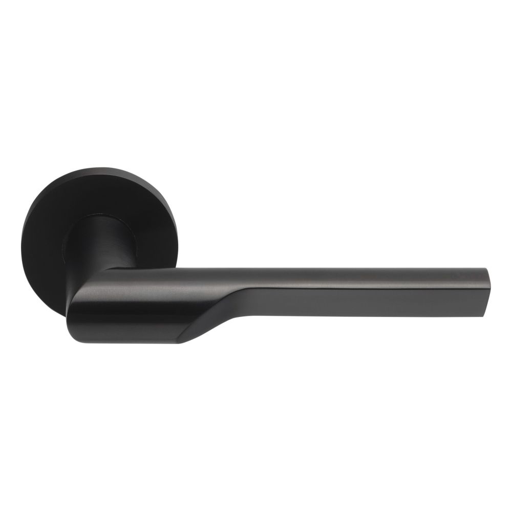 Deurkruk Rivio by Gensler GL101-G deurkruk geveerd op rozet - PVD mat zwart