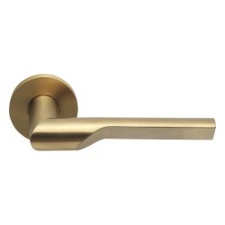 Deurkruk Rivio by Gensler GL101-G deurkruk geveerd op rozet - PVD mat goud