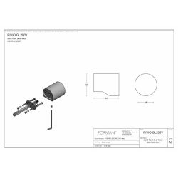 Rivio by Gensler GL200V vaste voordeurknop - PVD mat goud