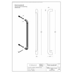 Rivio by Gensler GL500 NP greep inclusief niet-doorgaande bevestiging - PVD mat zwart