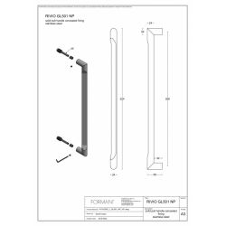 Rivio by Gensler GL501 NP greep inclusief niet-doorgaande bevestiging - mat RVS