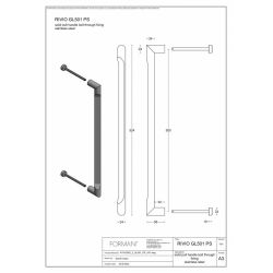 Rivio by Gensler GL501 PS greep inclusief doorgaande bevestiging - mat RVS