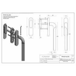 Rivio by Gensler GL230 massieve set hefschuifdeurbeslag - mat RVS