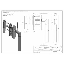 Rivio by Gensler GL231 massieve set hefschuifdeurbeslag - mat RVS