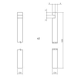 Intersteel set pomp-espagnolet incl. stangenset 2x125cm - nikkel