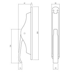 Intersteel set pomp-espagnolet incl. stangenset 2x125cm - nikkel mat