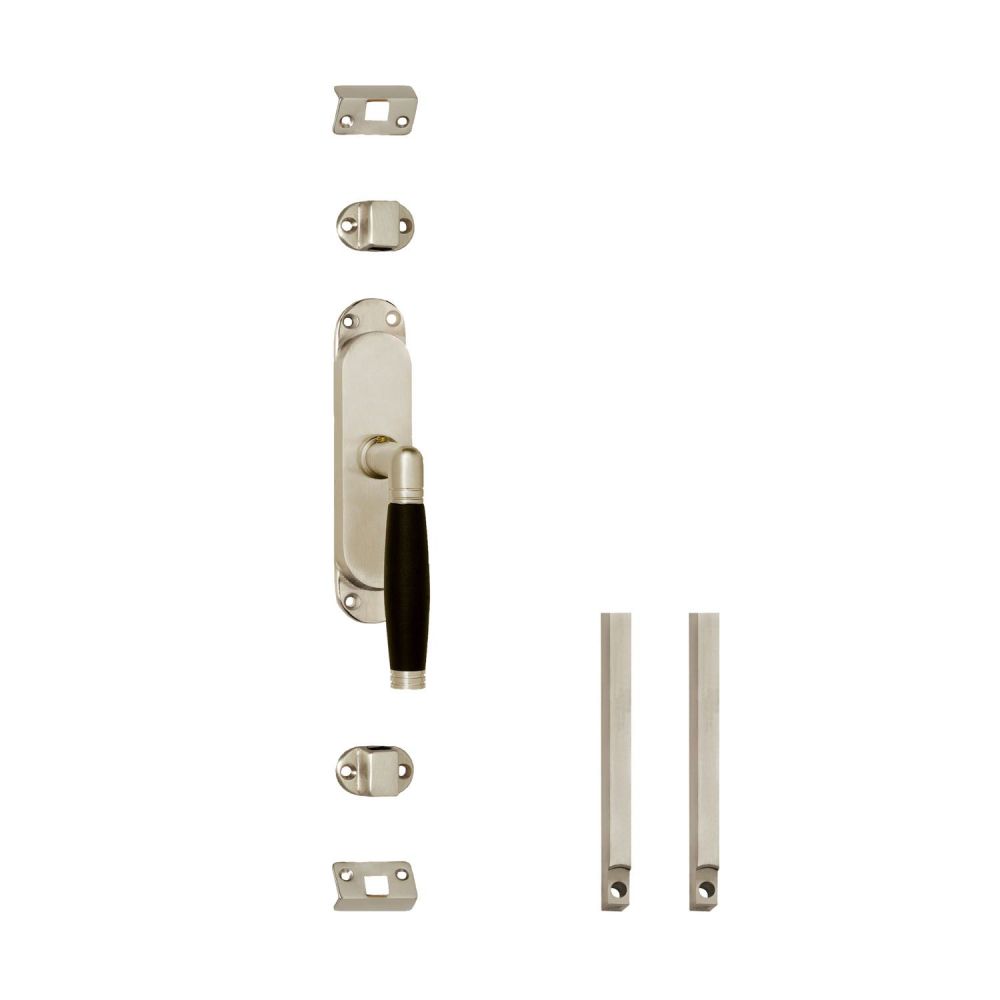Intersteel set kruk-espagnolet rechts Ton 222 incl. stangenset 2x125 cm - nikkel mat/ebbenhout