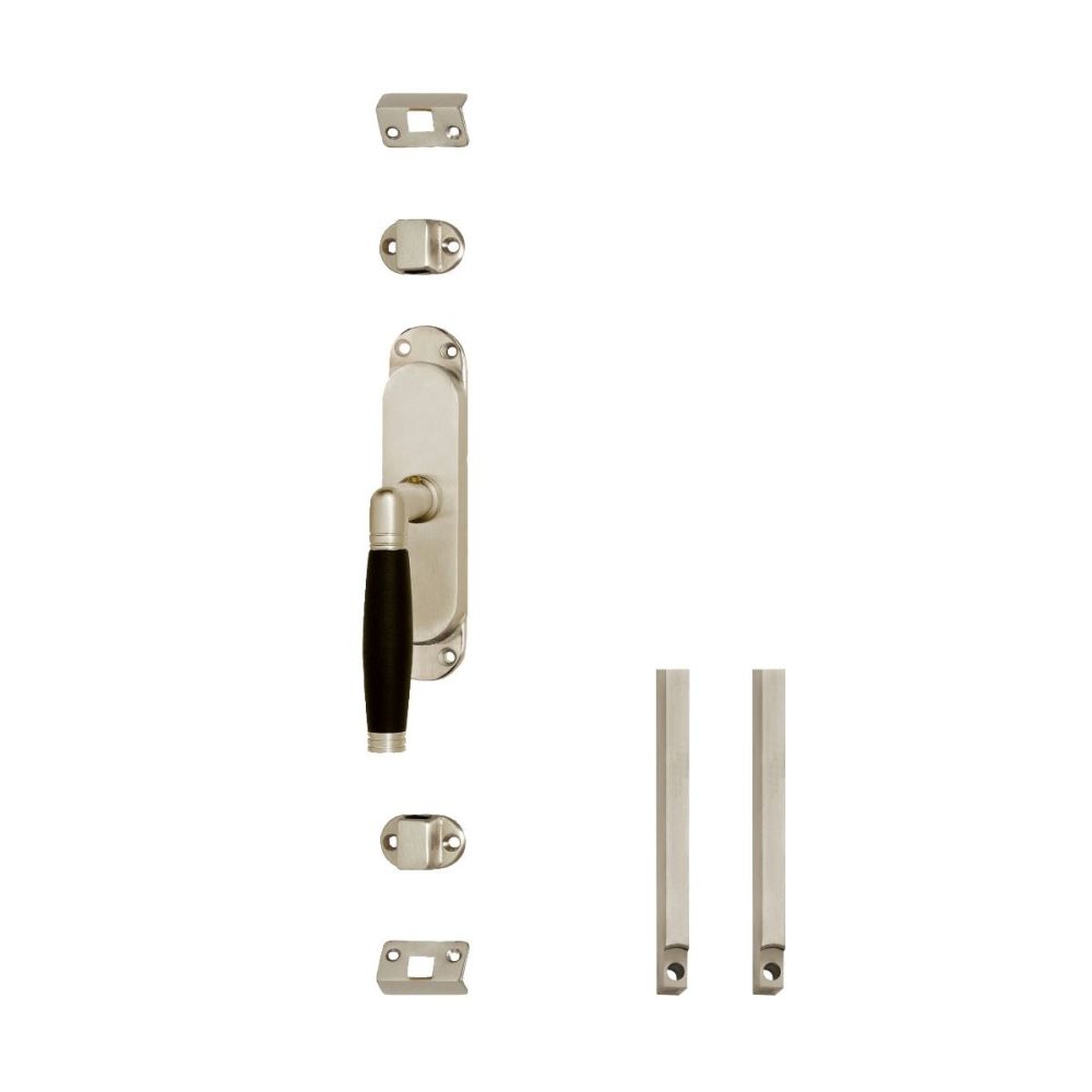 Intersteel set kruk-espagnolet links Ton 222 incl. stangenset 2x125 cm - nikkel mat/ebbenhout