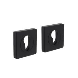 Intersteel cilinderrozetten vierkant 55x55x10mm met nokken - mat zwart