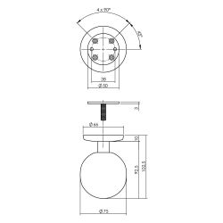 Intersteel Voordeurknop bol ø75mm RVS, éénzijdige montage