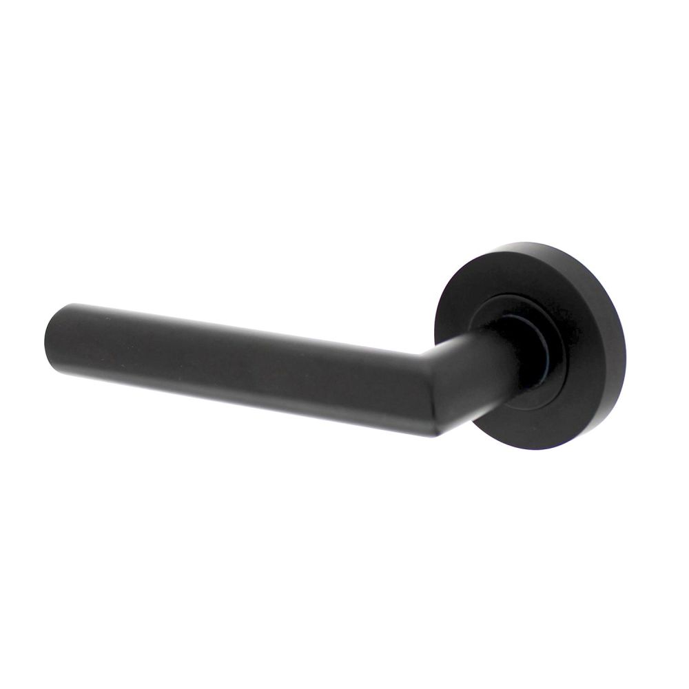 Intersteel Gatdeel links deurkruk Bastian op rozet met 7mm nokken zwart