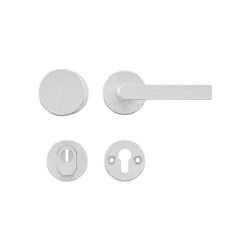 AXA set veiligheidsbeslag voordeur ronde knop/kruk met kerntrekbeveiliging SKG3 - aluminium