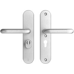 AXA veiligheidsbeslag achterdeur Oval Plus U kruk/kruk PC55 met kerntrekbeveiliging SKG3 - aluminium