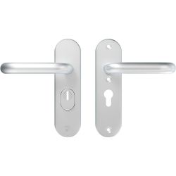 AXA veiligheidsbeslag achterdeur Oval Plus kortschild U kruk/kruk PC55 met kerntrekbeveiliging SKG3 - aluminium