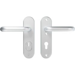 AXA veiligheidsbeslag achterdeur Oval Plus kortschild U kruk/kruk PC72met kerntrekbeveiliging SKG3 - aluminium