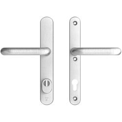 AXA veiligheidsbeslag achterdeur Oval Plus smalschild U kruk/kruk PC92 met kerntrekbeveiliging SKG3 - aluminium