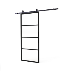 Intersteel DIY schuifdeur Cubo incl. transparant glas 2350mm + zwart ophangsysteem Basic Top