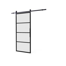 Intersteel DIY schuifdeur Cubo incl. mat glas 2150mm + zwart ophangsysteem Basic
