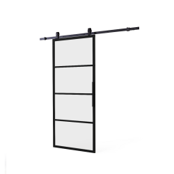 Intersteel DIY schuifdeur Cubo incl. mat glas 2150mm + zwart ophangsysteem Basic Top