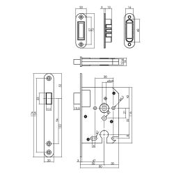 Intersteel magneet cilinder dag- en nachtslot met RVS voorplaat