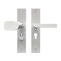 AXA veiligheidsbeslag voordeur Edge Plus rechthoekig Wing knop/Blok-kruk PC55 met kerntrekbeveiliging SKG3 - aluminium