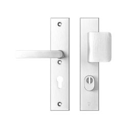 AXA veiligheidsbeslag voordeur Edge Plus rechthoekig schild D-knop/Blok-kruk PC72 met kerntrekbeveiliging SKG3 - aluminium