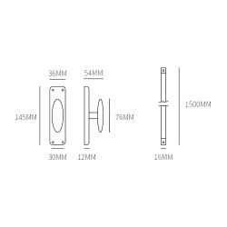 Raamespagnolet set 150cm - messing getrommeld