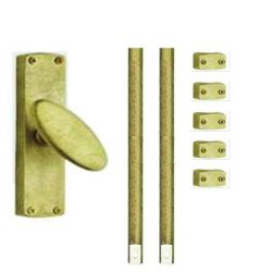 Raamespagnolet set 150cm - messing getrommeld