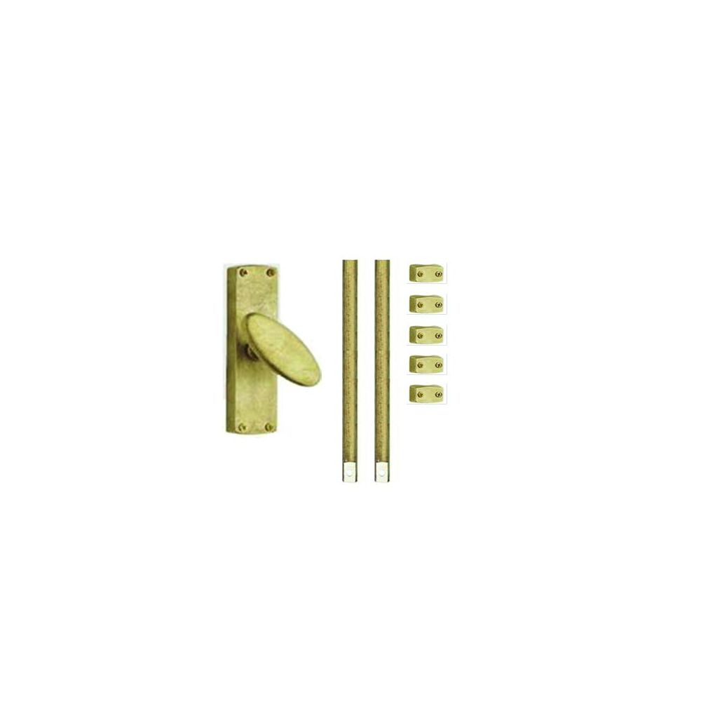 Raamespagnolet set 150cm - messing getrommeld