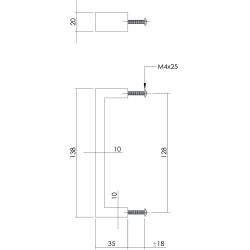 Intersteel Meubelgreep rechthoek 138mm - RVS