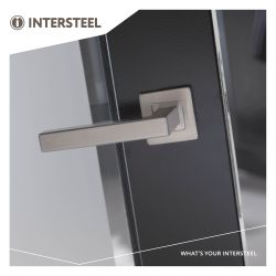 Intersteel Deurkruk Vierkant op vierkant rozet dubbel geveerd - RVS