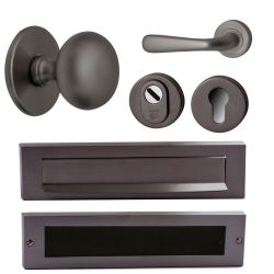Voordeurset Silvia compleet links - PVD gun metal