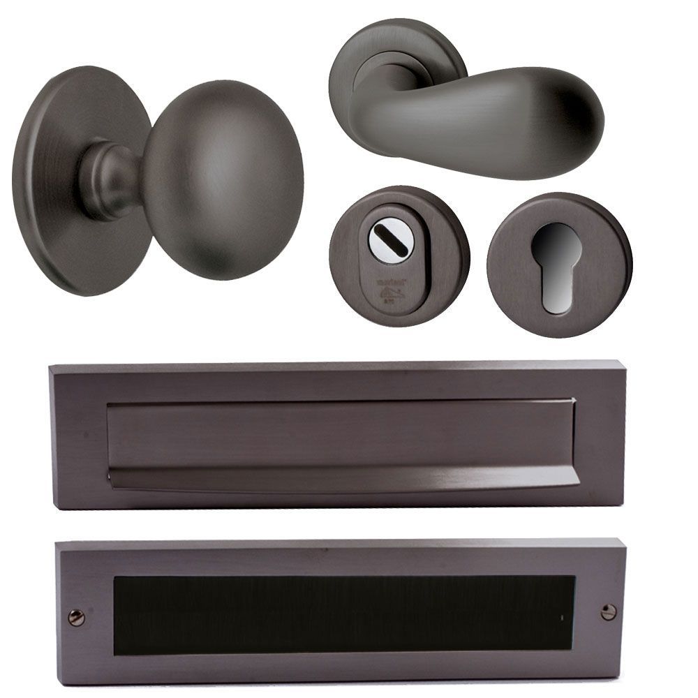 Voordeurset Olympia compleet rechts - PVD gun metal