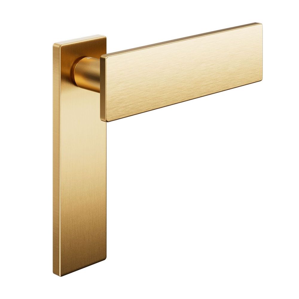 Deurkruk DUE op langschild blind - PVD warm goud