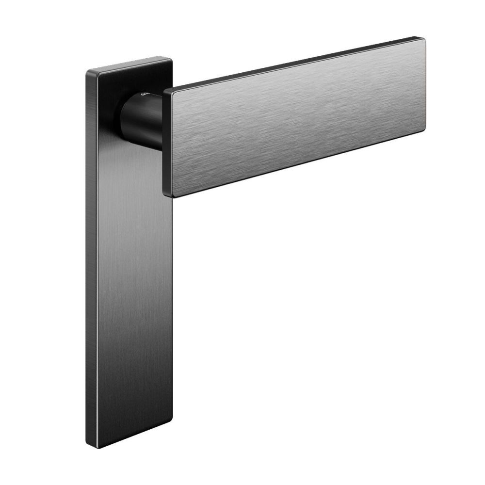 Deurkruk DUE op langschild blind - PVD gun metal